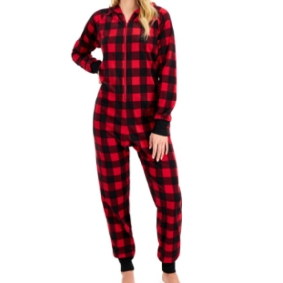 NWT FAMILY PJs Intimates Red Fleece Plaid Jumper - Picture 2 of 2